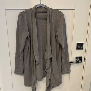 Garnet Hill Gray Open Front Cardigan